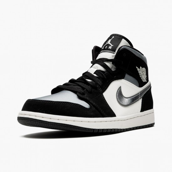 Select and Buy Nike Air Jordan 1 Mid Satin Grey Toe Black/Anthracite-Sail 852542 011 Shoes In Ireland