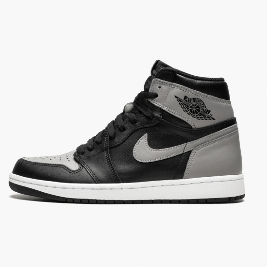 Click To Buy Nike Air Jordan 1 Retro High Shadow Black/Medium-Grey White 555088 013 Men Shoes In Ireland