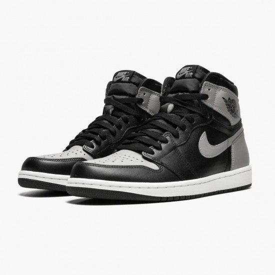 Click To Buy Nike Air Jordan 1 Retro High Shadow Black/Medium-Grey White 555088 013 Men Shoes In Ireland