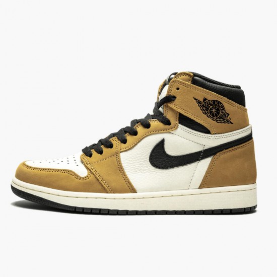 Click To Buy Nike Air Jordan 1 Rookie of the Year Golden Harvest/Black-Sail 555088 700 Men/Women Shoes In Ireland