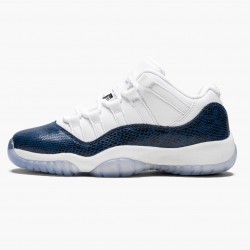 Nike Air Jordan 11 Low "Navy Snakeskin" Men CD6847 102 White Black-Navy Shoes In Ireland