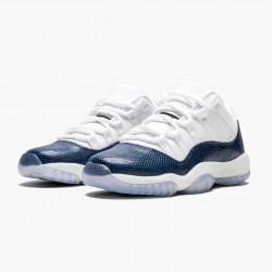 Nike Air Jordan 11 Low "Navy Snakeskin" Men CD6847 102 White Black-Navy Shoes In Ireland