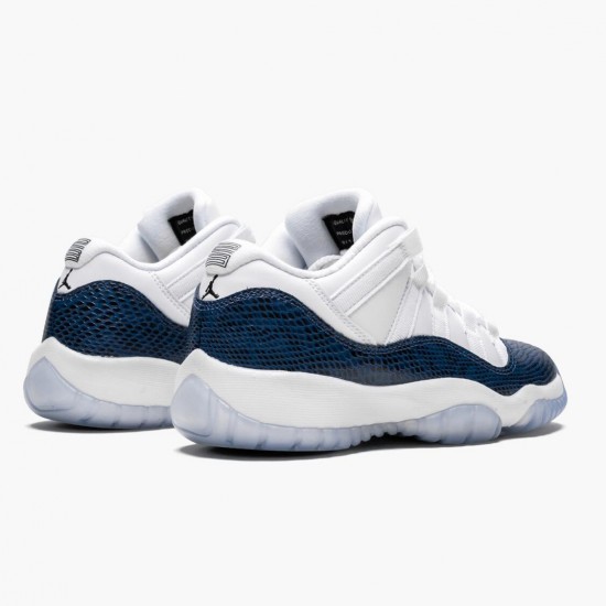 Order To Buy Nike Air Jordan 11 Low Navy Snakeskin Men CD6847 102 White Black-Navy Shoes In Ireland