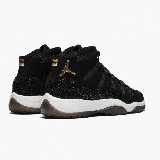 Choose To Buy Nike Air Jordan 11 Retro Heiress Black Stingray Men/Women 852625 030 Black/Metallic Gold-White Shoes In Ireland