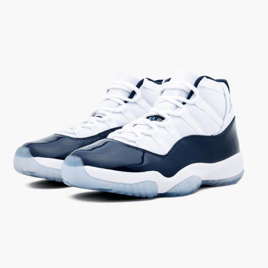 Click To Order Nike Air Jordan 11 Retro UNC Win Like 82 Men 378037 123 White/University Blue Shoes In Ireland