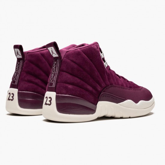 Choose To Buy Nike Air Jordan 12 Retro Bordeaux Men 130690 617 Bordeaux/Sail-Metallic Silver Shoes In Ireland