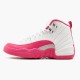 Click To Buy Nike Air Jordan 12 Retro Dynamic Pink WMNS 510815 109 White/Vivid Pink-Mtllc Silver Shoes In Ireland