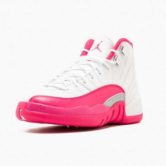 Click To Buy Nike Air Jordan 12 Retro Dynamic Pink WMNS 510815 109 White/Vivid Pink-Mtllc Silver Shoes In Ireland