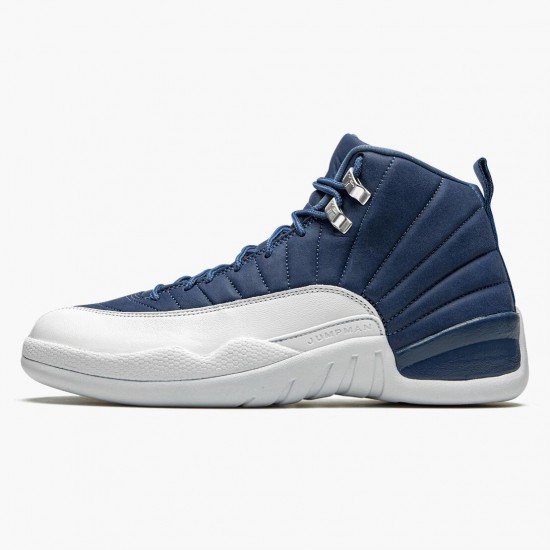 Order To Buy Nike Air Jordan 12 Retro Indigo Men 130690 404 Stone Blue/Legend Blue-Obsidia Shoes In Ireland