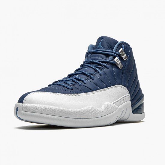 Order To Buy Nike Air Jordan 12 Retro Indigo Men 130690 404 Stone Blue/Legend Blue-Obsidia Shoes In Ireland