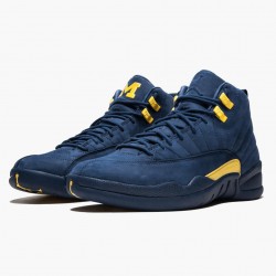 Nike Air Jordan 12 Retro "Michigan" Men BQ3180 407 College Navy/Amarillo Shoes In Ireland