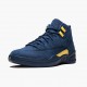 Click To Buy Nike Air Jordan 12 Retro Michigan Men BQ3180 407 College Navy/Amarillo Shoes In Ireland