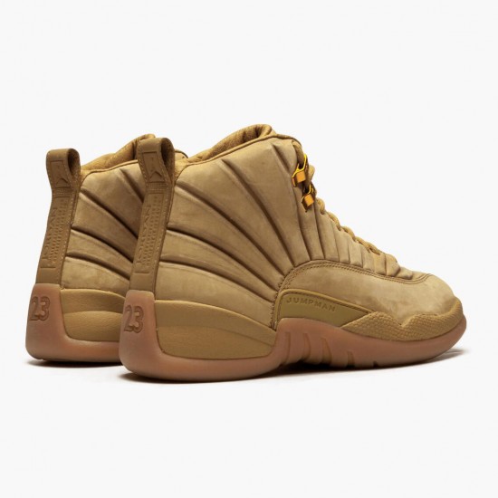 Click To Buy Nike Air Jordan 12 Retro PSNY Wheat Men AA1233 700 Wheat/Wheat-Gum Light Brown Shoes In Ireland