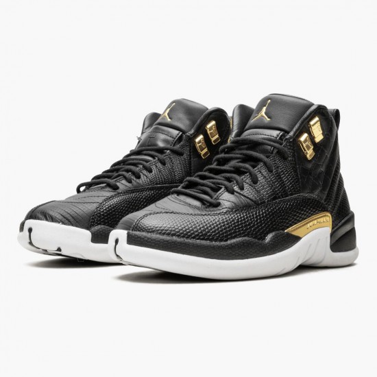 Choose To Buy Nike Air Jordan 12 Retro Reptile Men/Women AO6068 007 Black/Metallic-Gold White Shoes In Ireland