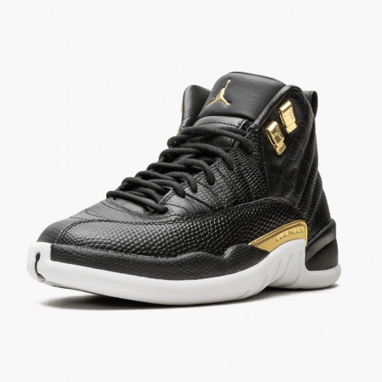 Choose To Buy Nike Air Jordan 12 Retro Reptile Men/Women AO6068 007 Black/Metallic-Gold White Shoes In Ireland