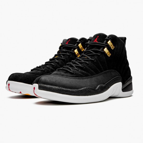 Choose To Buy Nike Air Jordan 12 Retro Reverse Taxi Men 130690 017 Black/Gold-White Shoes In Ireland