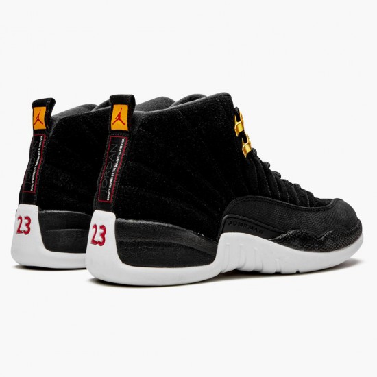 Choose To Buy Nike Air Jordan 12 Retro Reverse Taxi Men 130690 017 Black/Gold-White Shoes In Ireland