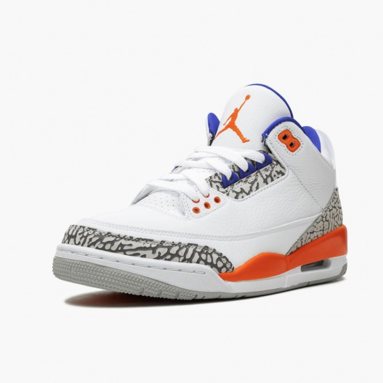 Click To Buy Nike Air Jordan 3 Retro Knicks Men/Women 136064 148 White/Old Royal University Ora Shoes In Ireland