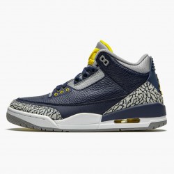 Nike Air Jordan 3 Retro "Michigan" Men 820064 Black/University Gold-Cement G Shoes In Ireland