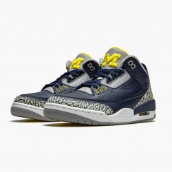 Nike Air Jordan 3 Retro "Michigan" Men 820064 Black/University Gold-Cement G Shoes In Ireland