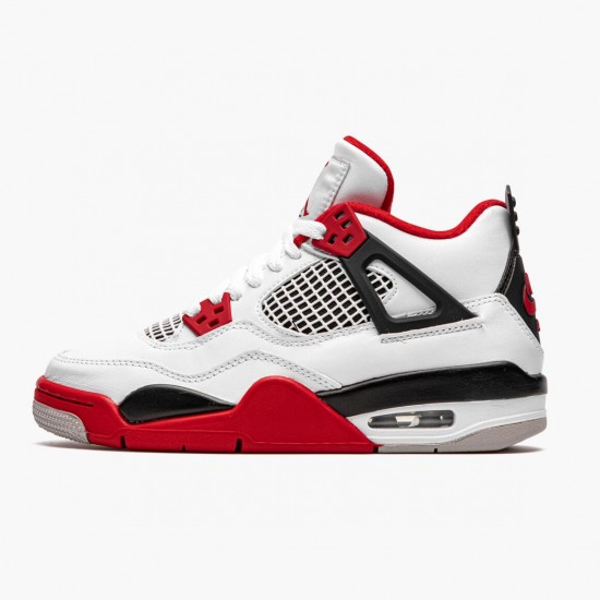 Choose To Buy Nike Air Jordan 4 Retro OG GS Fire Red 2020 Men 408452 160 White/Fire Red-Black-Tech Grey Shoes In Ireland