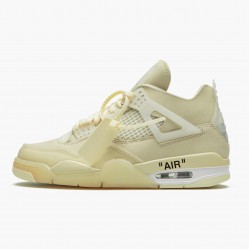 Nike Air Jordan 4 Retro Off-White "Sail" Men/Women Sail/Muslin-White-Black CV9388 100 Shoes In Ireland