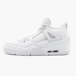 Nike Air Jordan 4 Retro "Pure Money" Men/Women 308497 100 White/Metallic Silver Shoes In Ireland