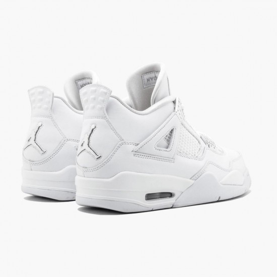 Choose To Buy Nike Air Jordan 4 Retro Pure Money Men/Women 308497 100 White/Metallic Silver Shoes In Ireland