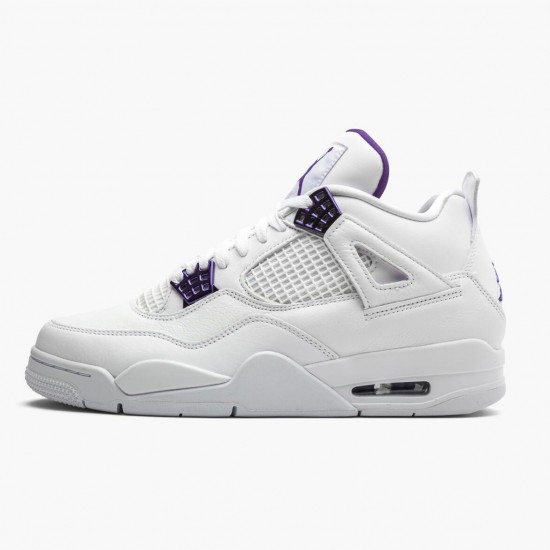 Order To Buy Nike Air Jordan 4 Retro Purple Metallic Men/Women White/Metallic Silver-Court Pu CT8527 115 Shoes In Ireland