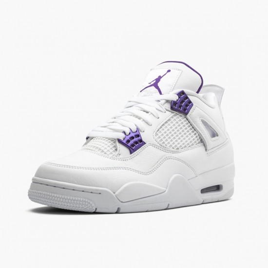 Order To Buy Nike Air Jordan 4 Retro Purple Metallic Men/Women White/Metallic Silver-Court Pu CT8527 115 Shoes In Ireland