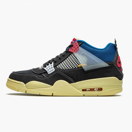 Order To Buy Nike Air Jordan 4 Retro Union Off Noir Men/Women DC9533 001 Off Noir/Brigade Blue-Dark Smo Shoes In Ireland