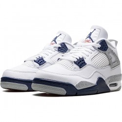 Nike Air Jordan 4 Midnight Navy White Midnight Navy Light Smoke Grey-Fire Red DH6927-140 Shoes In Ireland