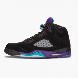 Nike Air Jordan 5 Retro "Black Grape" Men/Women Black/New Emerald-Grape Ice 136027 007 Shoes In Ireland