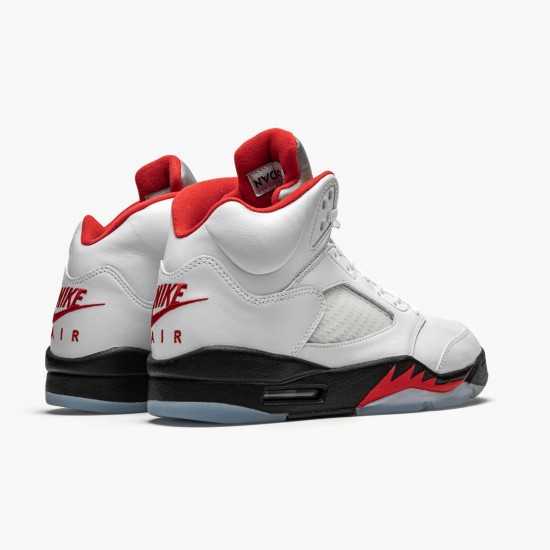 Order To Buy Nike Air Jordan 5 Retro Fire Red Silver Tongue Men True White/Fire Red-Black DA1911 102 Shoes In Ireland