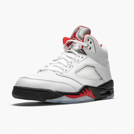 Order To Buy Nike Air Jordan 5 Retro Fire Red Silver Tongue Men True White/Fire Red-Black DA1911 102 Shoes In Ireland