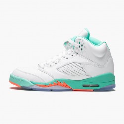 Nike Air Jordan 5 Retro "Light Aqua" Men/Women White/Crimson Pulse-Light Aqua 440892 100 Shoes In Ireland