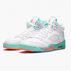 Nike Air Jordan 5 Retro "Light Aqua" Men/Women White/Crimson Pulse-Light Aqua 440892 100 Shoes In Ireland