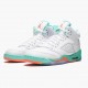 Click To Order Nike Air Jordan 5 Retro Light Aqua Men/Women White/Crimson Pulse-Light Aqua 440892 100 Shoes In Ireland