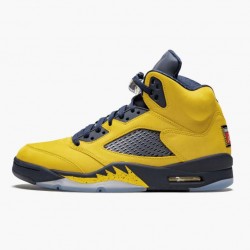 Nike Air Jordan 5 Retro Michigan (2019) Men/Women Amarillo/College Navy CQ9541 704 Shoes In Ireland