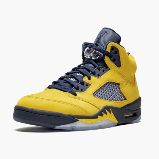 Choose To Buy Nike Air Jordan 5 Retro Michigan (2019) Men/Women Amarillo/College Navy CQ9541 704 Shoes In Ireland