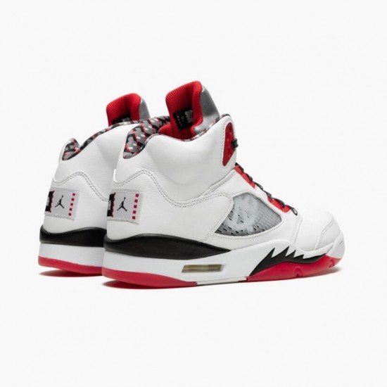 Select and Buy Nike Air Jordan 5 Retro Quai 54 2021 Men/Women White/University Red-Black DJ7903 106 Shoes In Ireland