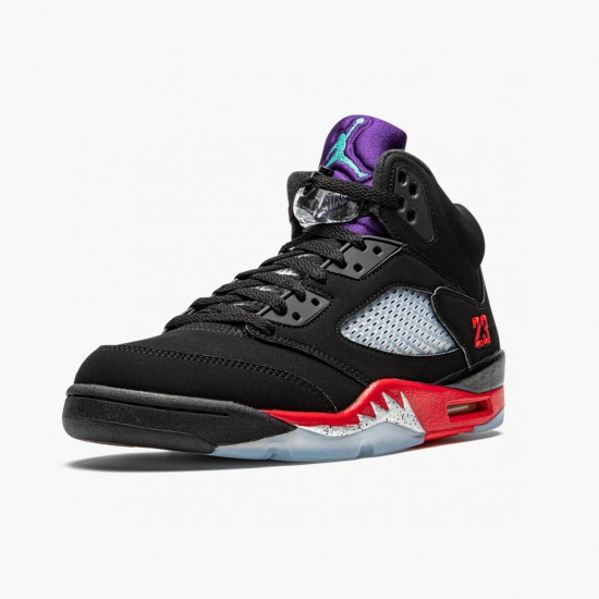 Choose To Buy Nike Air Jordan 5 Retro Top 3 Men Black/Fire Red-Grape Ice-New E CZ1786 001 Shoes In Ireland