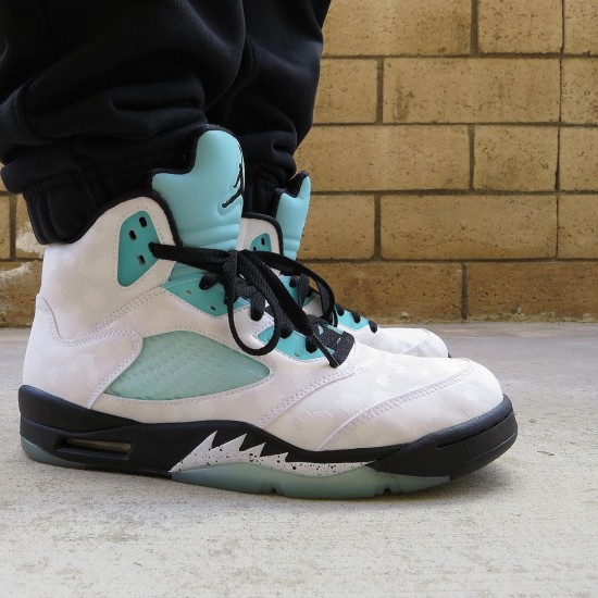 Select and Buy Nike Air Jordan Retro 5 Island Green Men/Women White/Black-White-Island Green CN2932 100 Shoes In Ireland