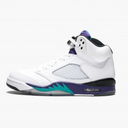 Nike Air Jordan 5 Retro "Grape" White/New Emerald-Grp Ice-Blk Men 136027 108 Shoes In Ireland