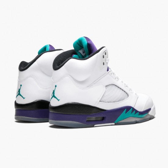 Order To Buy Nike Air Jordan 5 Retro Grape White/New Emerald-Grp Ice-Blk Men 136027 108 Shoes In Ireland