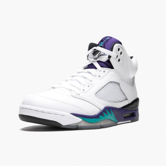 Order To Buy Nike Air Jordan 5 Retro Grape White/New Emerald-Grp Ice-Blk Men 136027 108 Shoes In Ireland