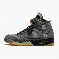 OFF-WHITE x Nike Air Jordan 5 Retro SP "Muslin" Black/Muslin-Fire Red CT8480 001 Shoes In Ireland