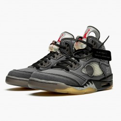 OFF-WHITE x Nike Air Jordan 5 Retro SP "Muslin" Black/Muslin-Fire Red CT8480 001 Shoes In Ireland